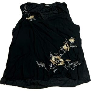 Nitya viscose floral embroidered tank top